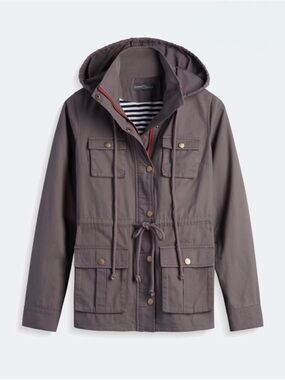 Market & Spruce Black Hooded Cargo Jacket